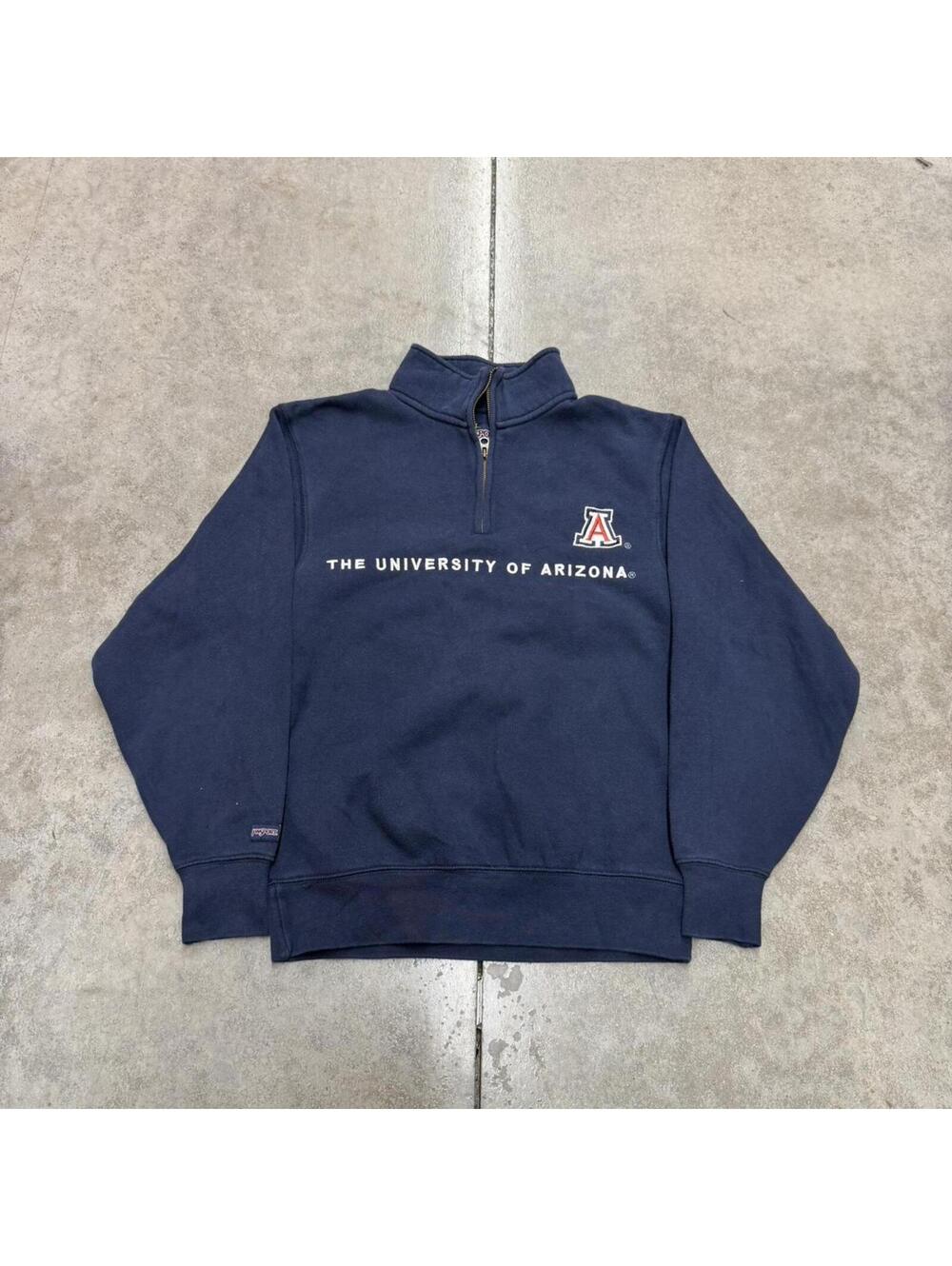 vintage university of arizona wildcats collegiate quarter zip sweatshirt small